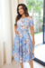 Vestido Midi Floral em Piquet com Cinto Forrado - Eunice - loja online