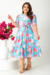 Vestido Longuete Floral com Laço em Malha Lese - Gabi - loja online