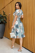 Vestido Midi Floral em Piquet com Cinto Forrado - Eunice - comprar online