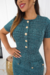 Vestido Tubinho em Malha Tweed com Detalhes em Botões - Raquel - loja online