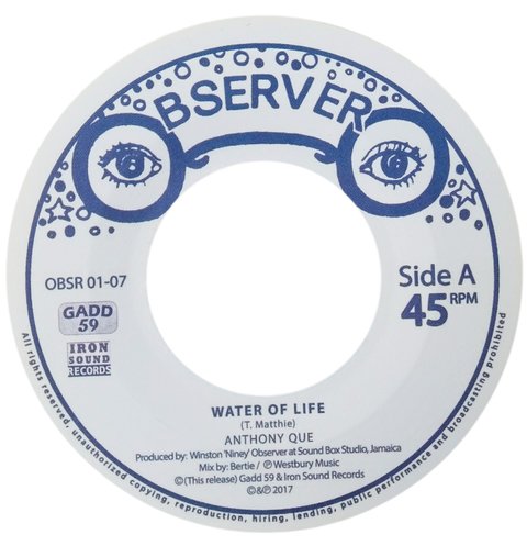 7" Anthony Que - Water of Life/Water Dub [M]
