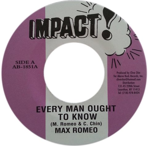 7" Max Romeo - Every Man Ought To Know/Every Dub Ought To Know [NM]