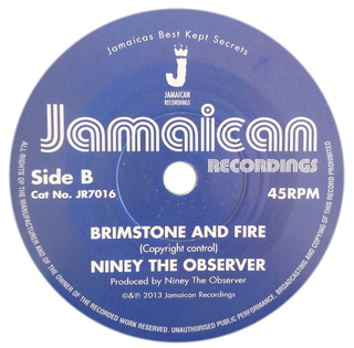7" Niney The Observer - Blood And Fire/Brimstone And Fire [NM] - comprar online