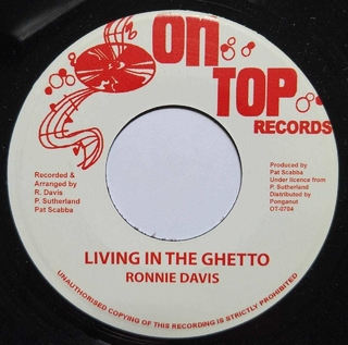 7" Ronnie Davis - Living In The Ghetto/Paradise Dub [NM]