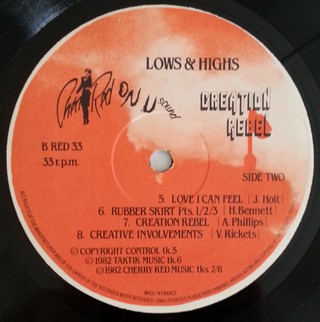 LP Creation Rebel - Lows & Highs (Original Press) [VG+] - loja online