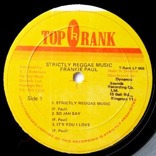 LP Frankie Paul - Strictly Reggae Music (Original JA Press) [VG+] na internet