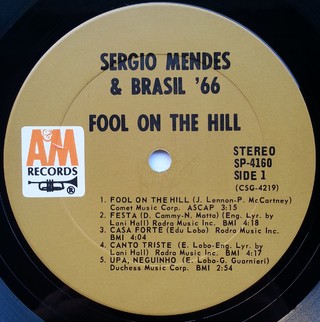 LP Sergio Mendes & Brasil '66 - Fool On The Hill (Original Press) [VG+]