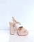 Sandalias de novia Sicilia alto gamuza rosa - comprar online