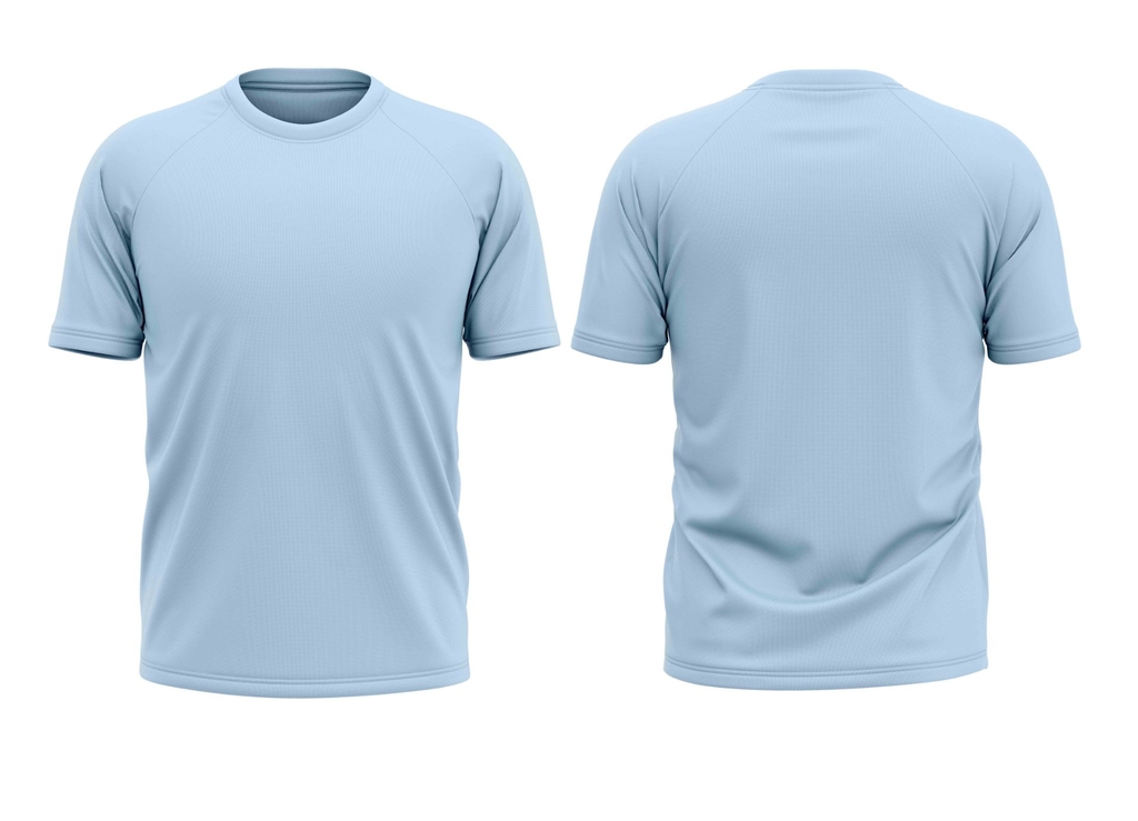 Camiseta Raglan Azul Bebê - Comprar em Nova Camiseta