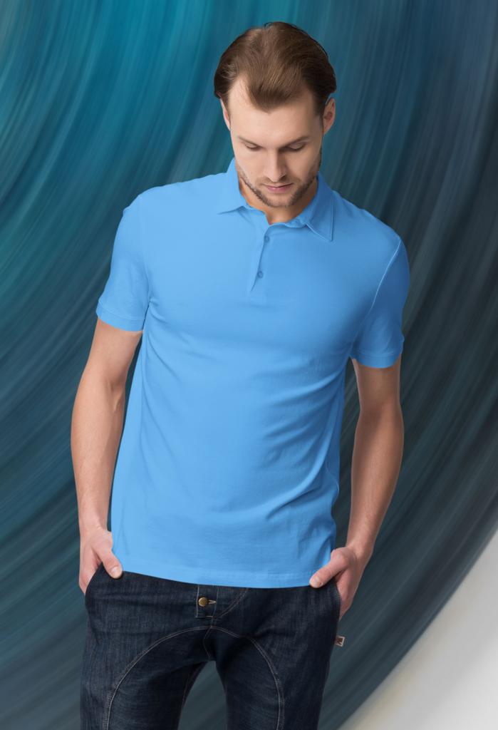 Polo azul online celeste