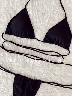 bikini lace up negro conjunto - comprar online