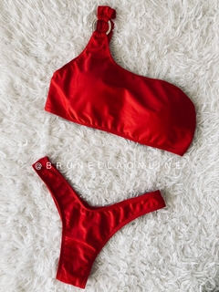 bikini top red conjunto