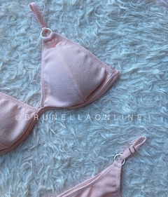 Bikini arandelas texturado rosa conjunto - $21240 transfe - Brunella Online