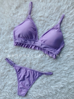 Bikini volados conjunto lila - comprar online