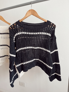 sweater calado rayado - $33575 transfe en internet