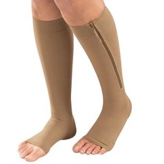 CALCETAS DE COMPRESIÓN CON CIERRE ZIP UNISEX BEIGE - Bellati® Belleza para ti