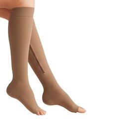 CALCETAS DE COMPRESIÓN CON CIERRE ZIP UNISEX BEIGE