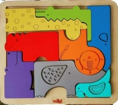 puzzle rompecabezas encastre zoo wudi