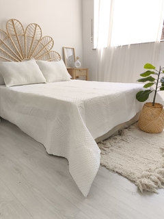 Cubrecama Quilt Doble Faz: Cariló Blanco