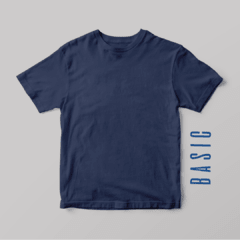 Camiseta básica de algodão azul marinho
