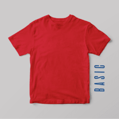 Camiseta básica de algodão vermelha