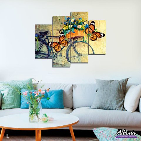 Mariposas y Bicicleta Con Flores