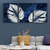 Monstera Azul y Plata Tríptico (las 3 piezas) - Alberta Deco Cuadros Modernos - Tienda Online