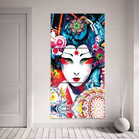 Geisha Multicolor triptico