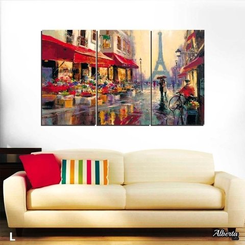 Eiffel Artístico cuadro Triptico