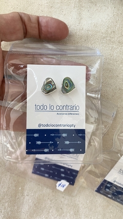 Aretes plata piedras naturales - comprar online