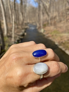 Anillo jade azul oval (BI6) - comprar online