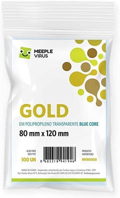 Sleeve Gold Blue Core 80 x 120mm (100 Unidades) - Meeple virus