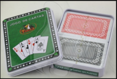 Jogo Cartas Baralho 100% Plastificado Estojo c/ 2 Jogos - 123 Util