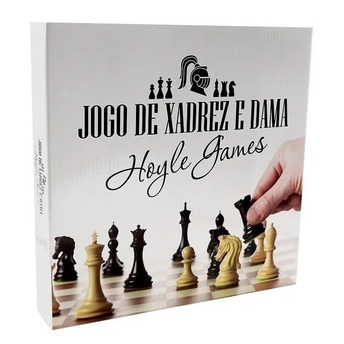 Jogo De Xadrez E Damas Hoyle Games Tabuleiro E Peças Madeira