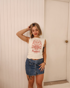 Musculosa Estampada con Rojo Luisa Positive