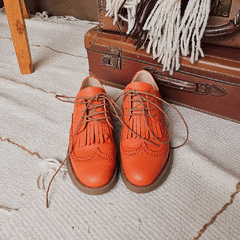 Imagen de Zapatos de Cuero Naranja Leño