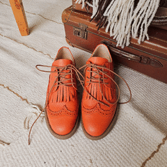 Zapatos de Cuero Naranja Leño en internet