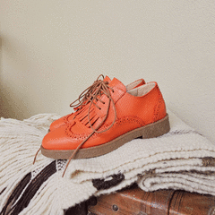Zapatos de Cuero Naranja Leño