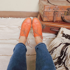 Zapatos de Cuero Naranja Leño - tienda online