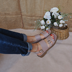 Sandalias de Cuero Rosa Nude Margarita - tienda online