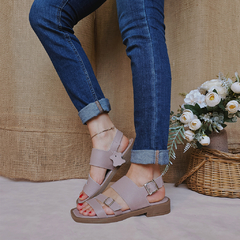 Sandalias de Cuero Rosa Nude Margarita - comprar online