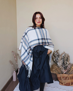 Poncho Pueblo Azul Cuadrille - comprar online