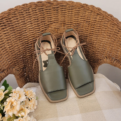 Sandalias de Cuero Verde Oliva Exotica - comprar online