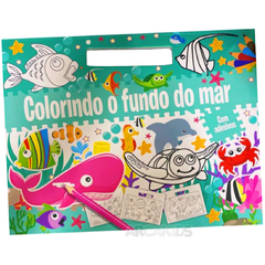 Arcakids Colorindo o Fundo do Mar - Prancheta de Colorir com Adesivos