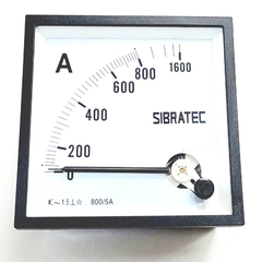 Amperímetro Analógico 96x96mm 800/5A Medição Indireta
