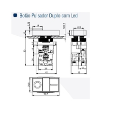 Botão Comando Duplo 1na+1nf com Iluminação Led 220Vca - comprar online