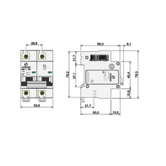 Disjuntor Bipolar Din Curva C 10KA 70A - comprar online