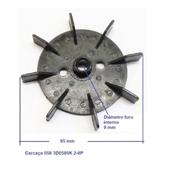 Ventoinha Nylon Eberle Carcaça IEC 56 3D0580K 2-8P - Eletrotécnica Vera Cruz