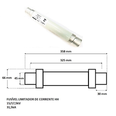 Fusível HH 15/17,5kV DIN-325mm 31,5kA 25A - comprar online