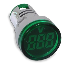 Voltímetro Digital 22mm 5-60Vcc (Corrente Contínua) Verde